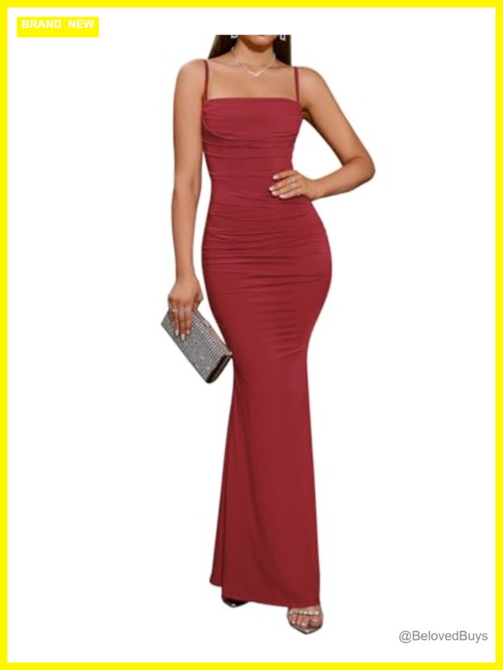 Corset Maxi Formal Dress Adjustable Spaghetti Strap Bodycon Mermaid Hem